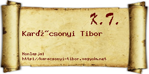 Karácsonyi Tibor névjegykártya