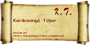 Karácsonyi Tibor névjegykártya